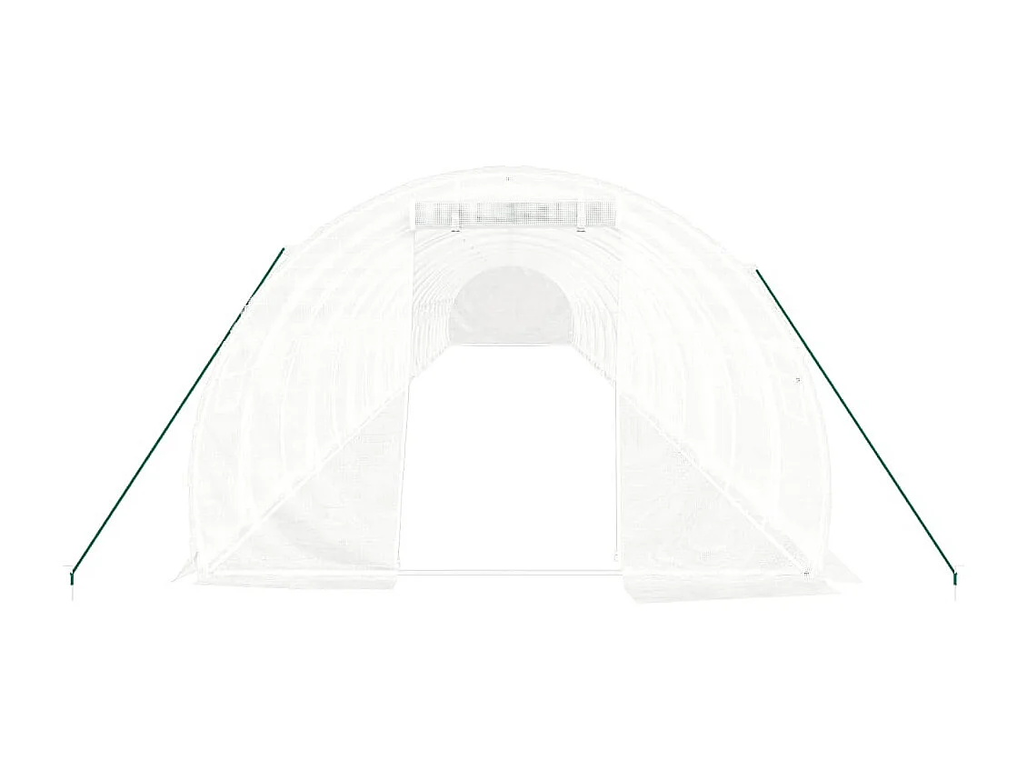Serra tenda riparo piante fiori ortaggi con struttura in acciaio 60 m² 20 x 3 x 2 m bianco 02_0044615