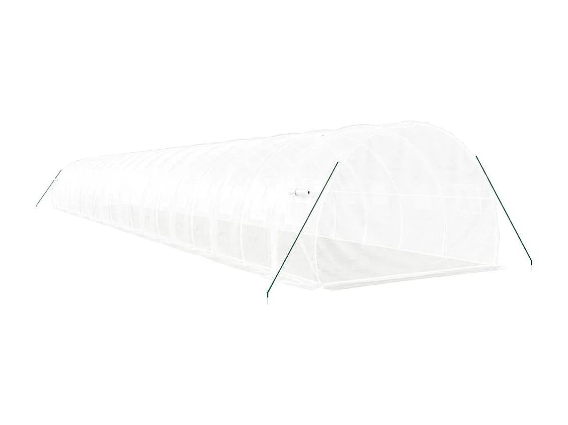 Serra tenda riparo piante fiori ortaggi con struttura in acciaio 60 m² 20 x 3 x 2 m bianco 02_0044615