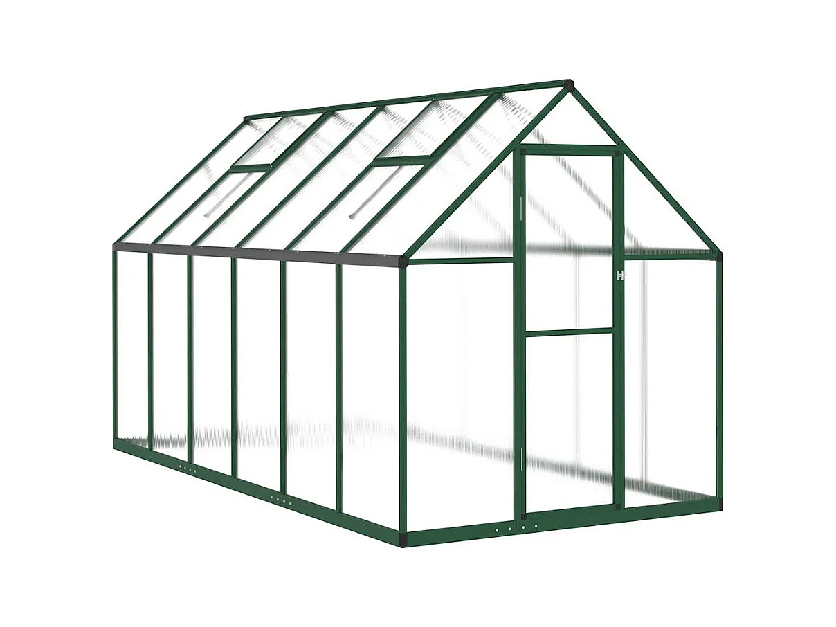 Serra tenda riparo piante fiori ortaggi con telaio di base 334 x 169 x 195 cm alluminio verde 02_0044502