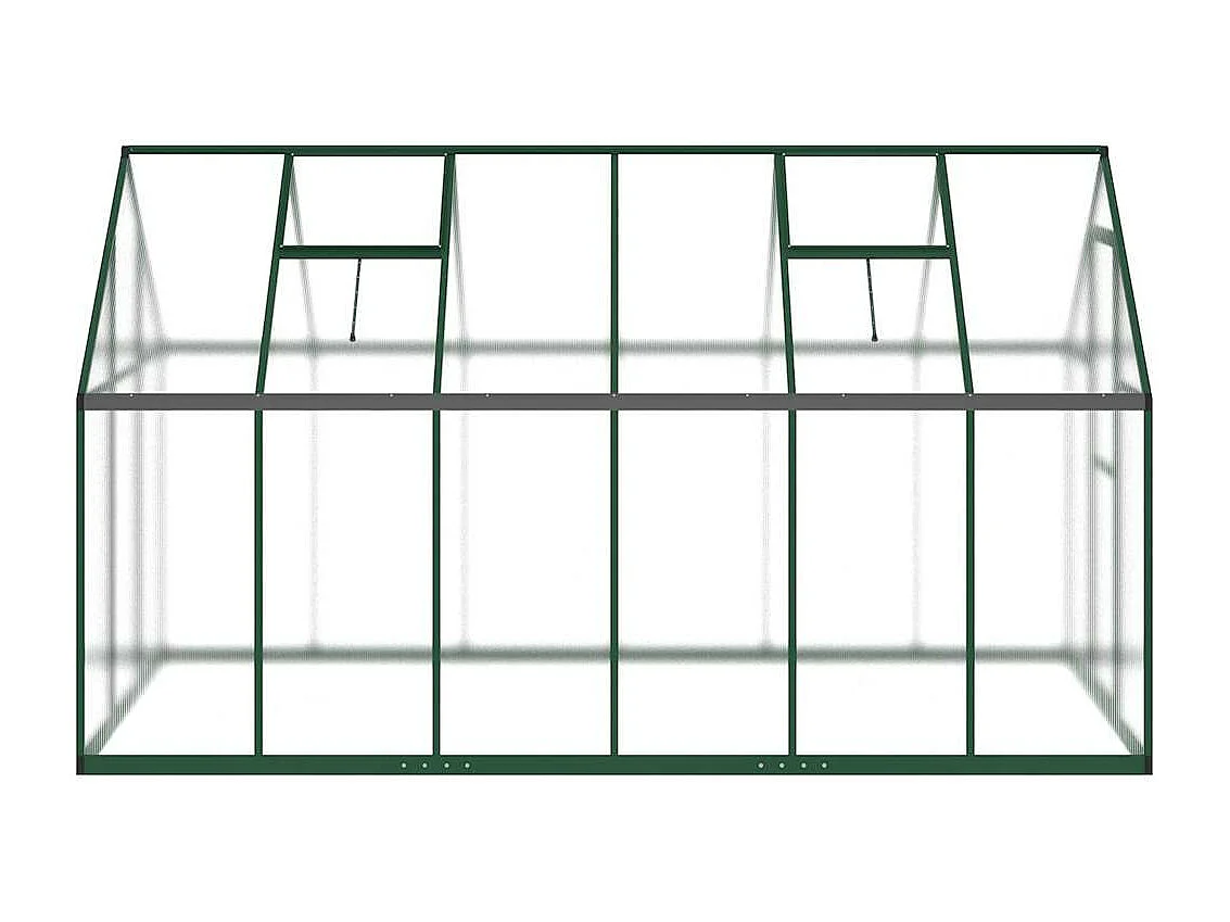 Tenda de estufa abrigo para plantas flores vegetais com estrutura de base 334 x 169 x 195 cm alumínio verde 02_0044502