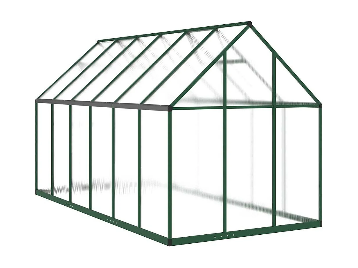 Tenda de estufa abrigo para plantas flores vegetais com estrutura de base 334 x 169 x 195 cm alumínio verde 02_0044502