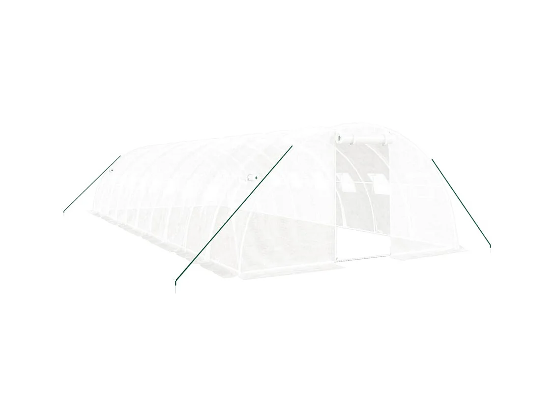 Serra tenda riparo piante fiori ortaggi con struttura in acciaio 40 m² 10 x 4 x 2 m bianco 02_0044585