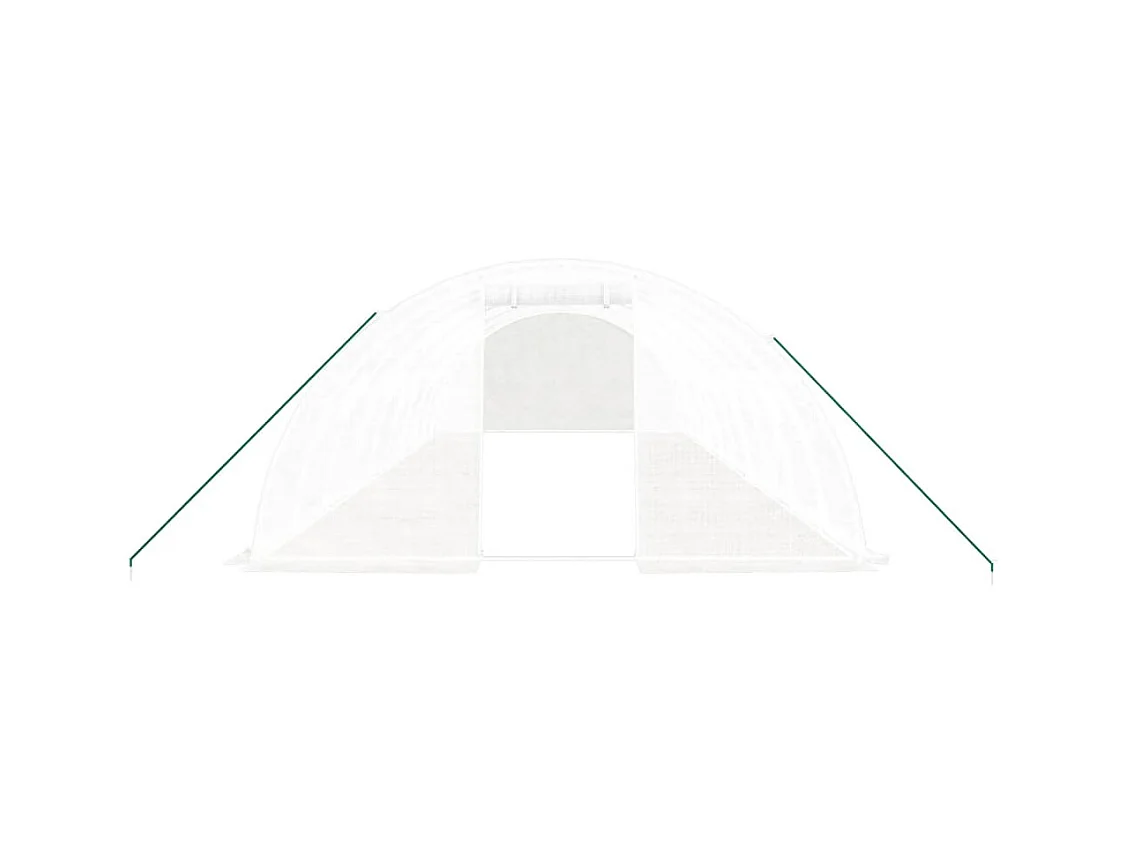 Serra tenda riparo piante fiori ortaggi con struttura in acciaio 40 m² 10 x 4 x 2 m bianco 02_0044585