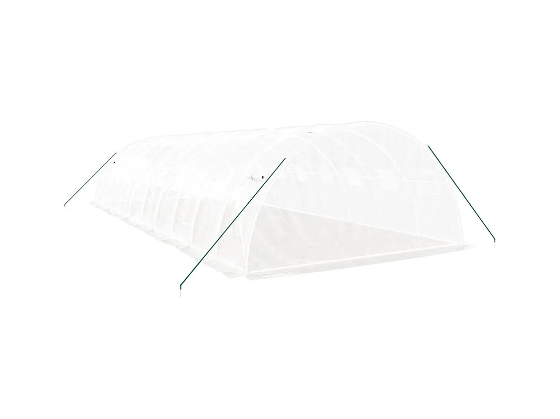 Serra tenda riparo piante fiori ortaggi con struttura in acciaio 40 m² 10 x 4 x 2 m bianco 02_0044585