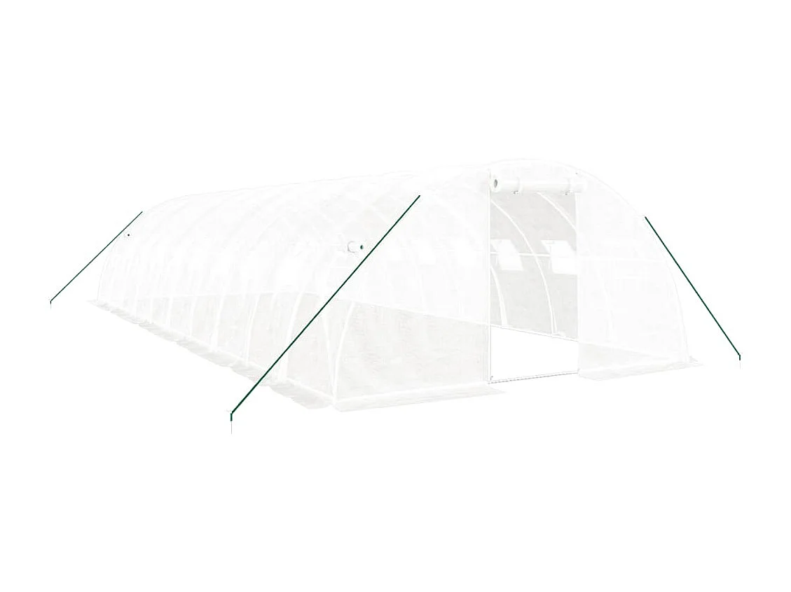 Tenda de estufa abrigo para plantas flores vegetais com estrutura de aço 40 m² 10 x 4 x 2 m branco 02_0044585