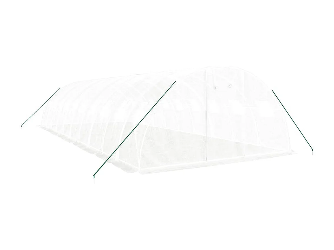 Tenda de estufa abrigo para plantas flores vegetais com estrutura de aço 40 m² 10 x 4 x 2 m branco 02_0044585