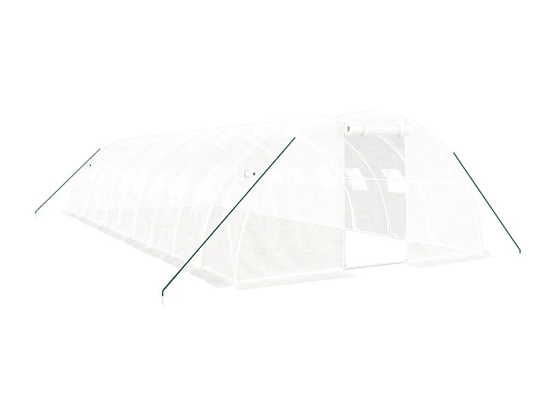 Tenda de estufa abrigo para plantas flores vegetais com estrutura de aço 40 m² 10 x 4 x 2 m branco 02_0044585