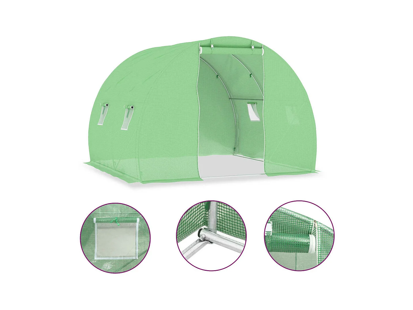 Serra tenda riparo piante fiori ortaggi 6 m² 3 x 2 x 2 m verde 02_0044451