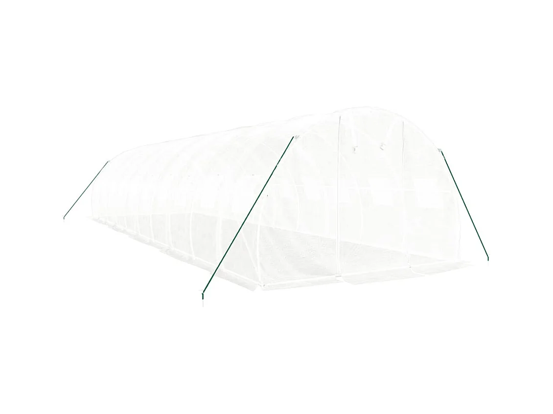 Serra tenda riparo piante fiori ortaggi con struttura in acciaio 30 m² 10 x 3 x 2 m bianco 02_0044569