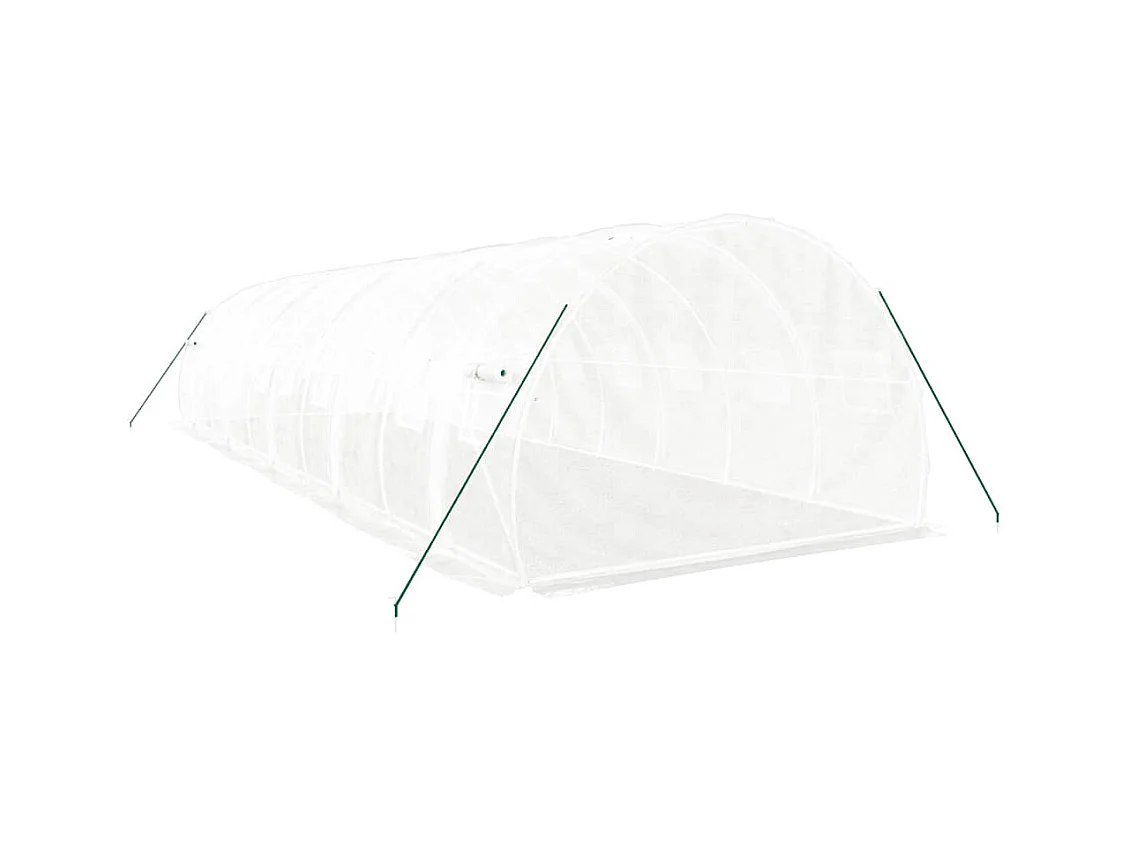 Serra tenda riparo piante fiori ortaggi con struttura in acciaio 30 m² 10 x 3 x 2 m bianco 02_0044569