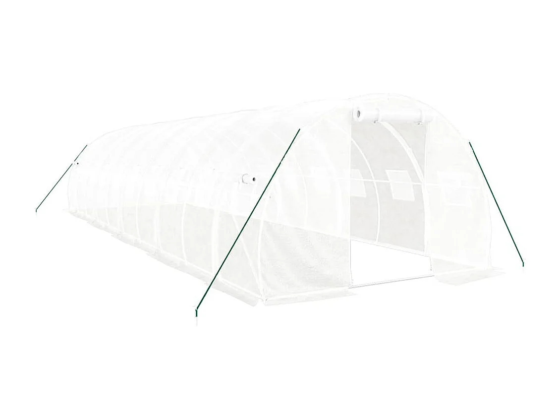Tenda de estufa abrigo para plantas flores vegetais com estrutura de aço 30 m² 10 x 3 x 2 m branco 02_0044569