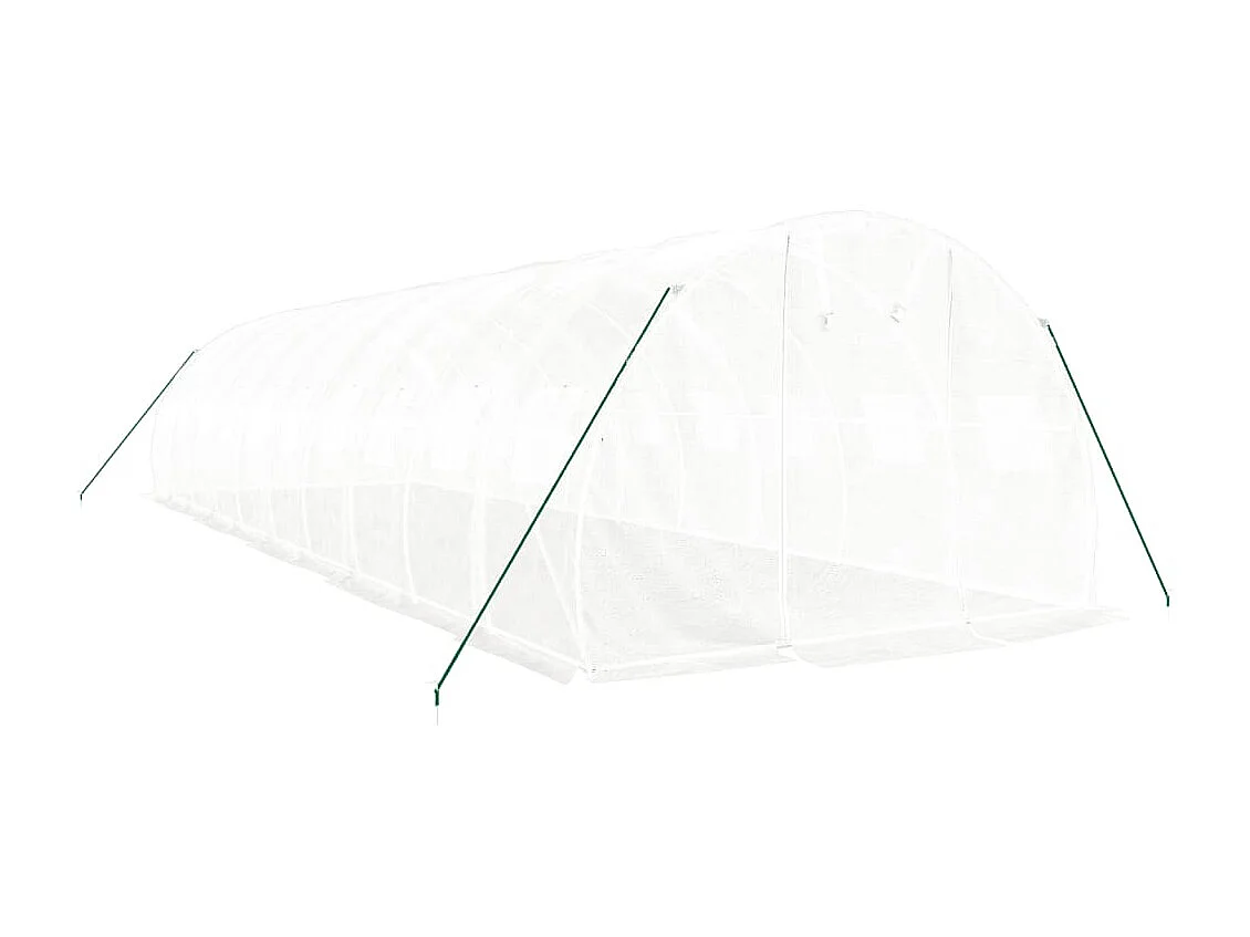 Tenda de estufa abrigo para plantas flores vegetais com estrutura de aço 30 m² 10 x 3 x 2 m branco 02_0044569