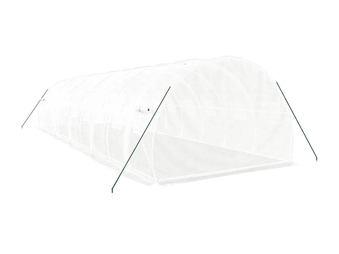 Tenda de estufa abrigo para plantas flores vegetais com estrutura de aço 30 m² 10 x 3 x 2 m branco 02_0044569