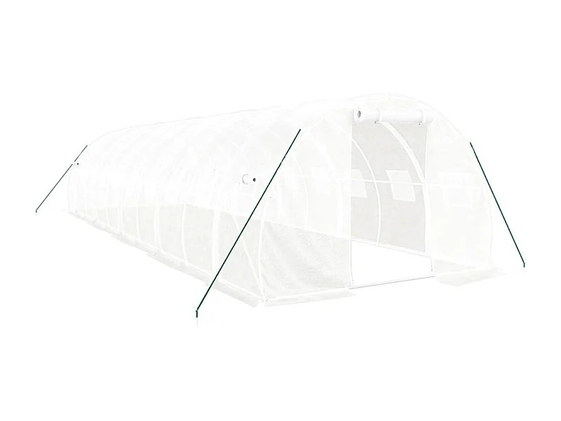 Tenda de estufa abrigo para plantas flores vegetais com estrutura de aço 30 m² 10 x 3 x 2 m branco 02_0044569