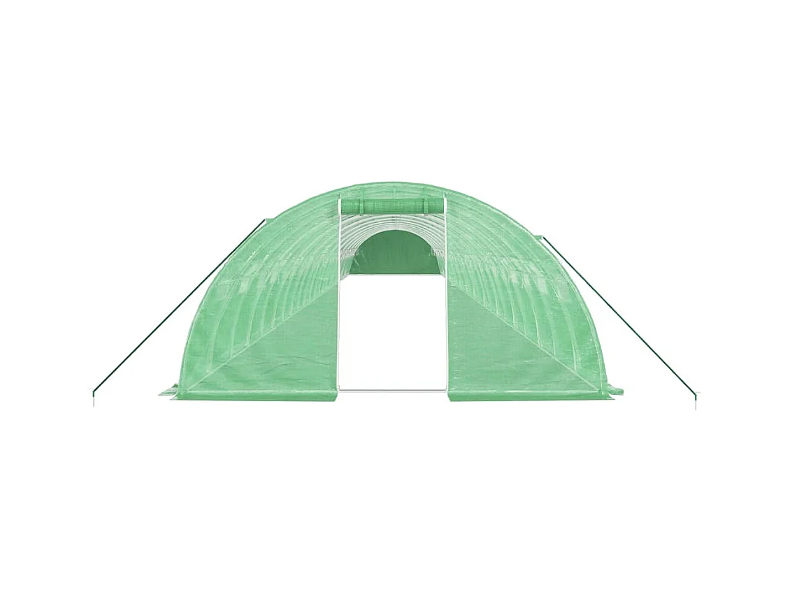 Serra tenda riparo piante fiori ortaggi con struttura in acciaio 96 m² 24 x 4 x 2 m verde 02_0044646