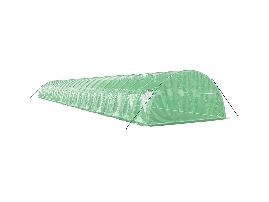 Serra tenda riparo piante fiori ortaggi con struttura in acciaio 96 m² 24 x 4 x 2 m verde 02_0044646