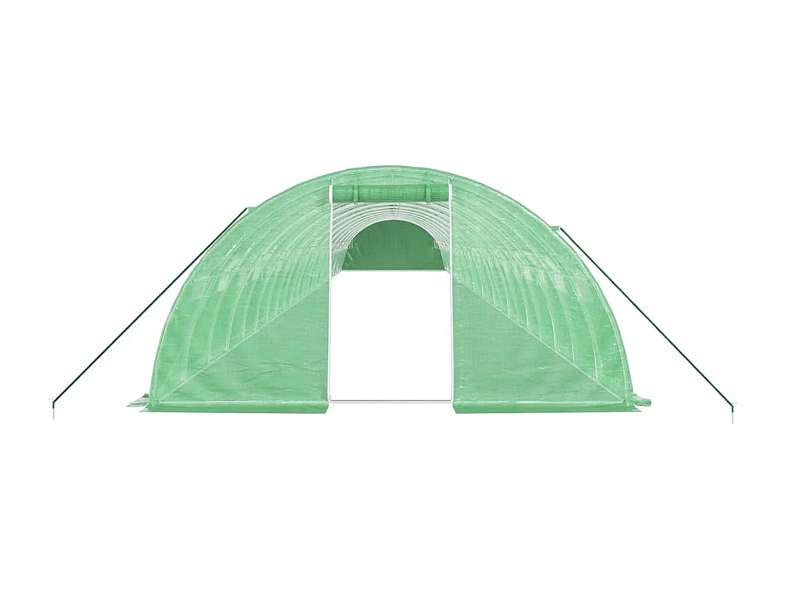 Serra tenda riparo piante fiori ortaggi con struttura in acciaio 96 m² 24 x 4 x 2 m verde 02_0044646