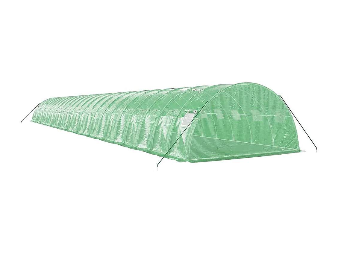 Serra tenda riparo piante fiori ortaggi con struttura in acciaio 96 m² 24 x 4 x 2 m verde 02_0044646