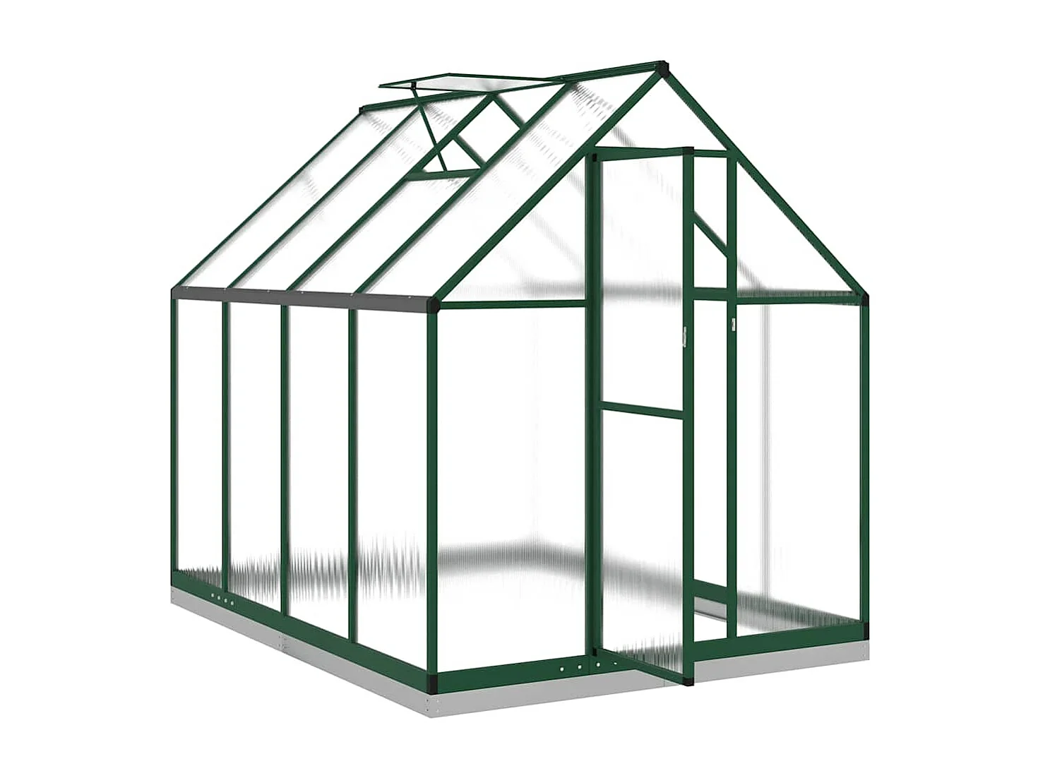 Serra tenda riparo piante fiori ortaggi con telaio di base 224 x 169 x 202 cm alluminio verde 02_0044499