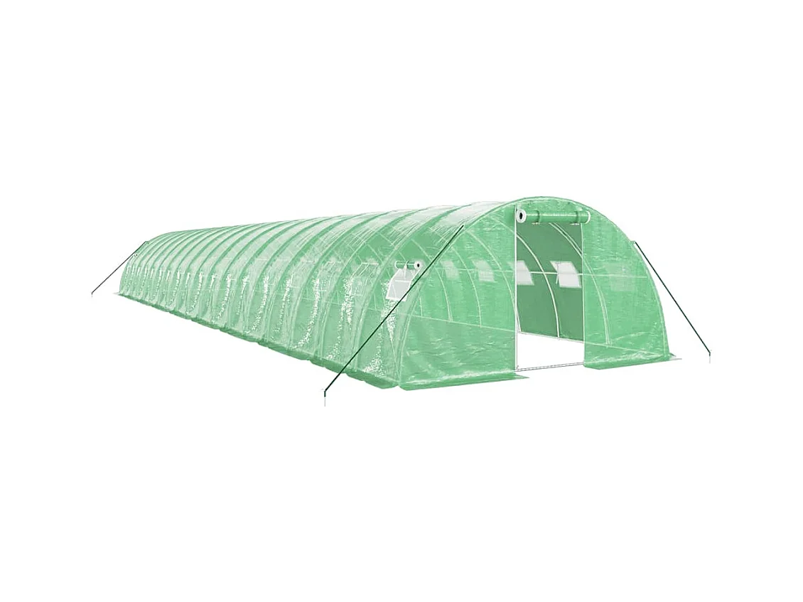 Serra tenda riparo piante fiori ortaggi con struttura in acciaio 72 m² 18 x 4 x 2 m verde 02_0044626