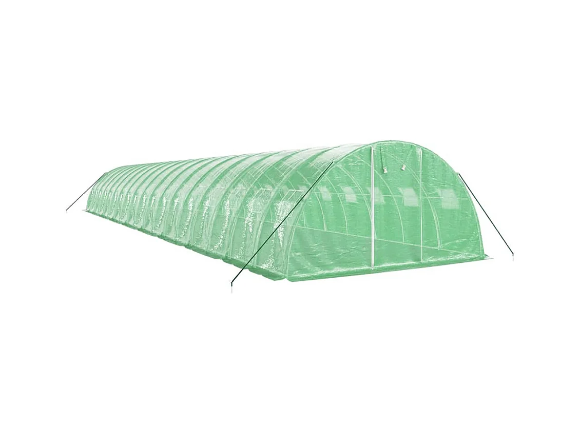 Serra tenda riparo piante fiori ortaggi con struttura in acciaio 72 m² 18 x 4 x 2 m verde 02_0044626