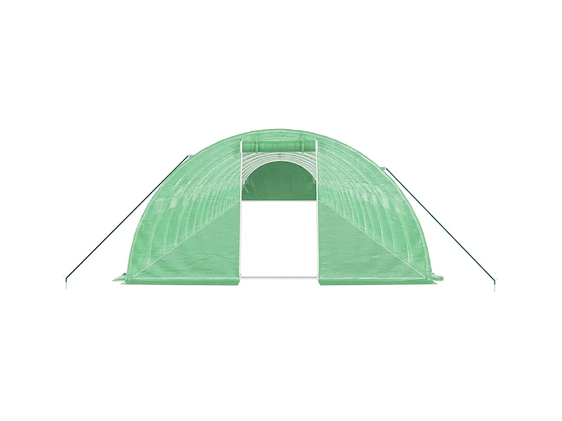 Serra tenda riparo piante fiori ortaggi con struttura in acciaio 72 m² 18 x 4 x 2 m verde 02_0044626