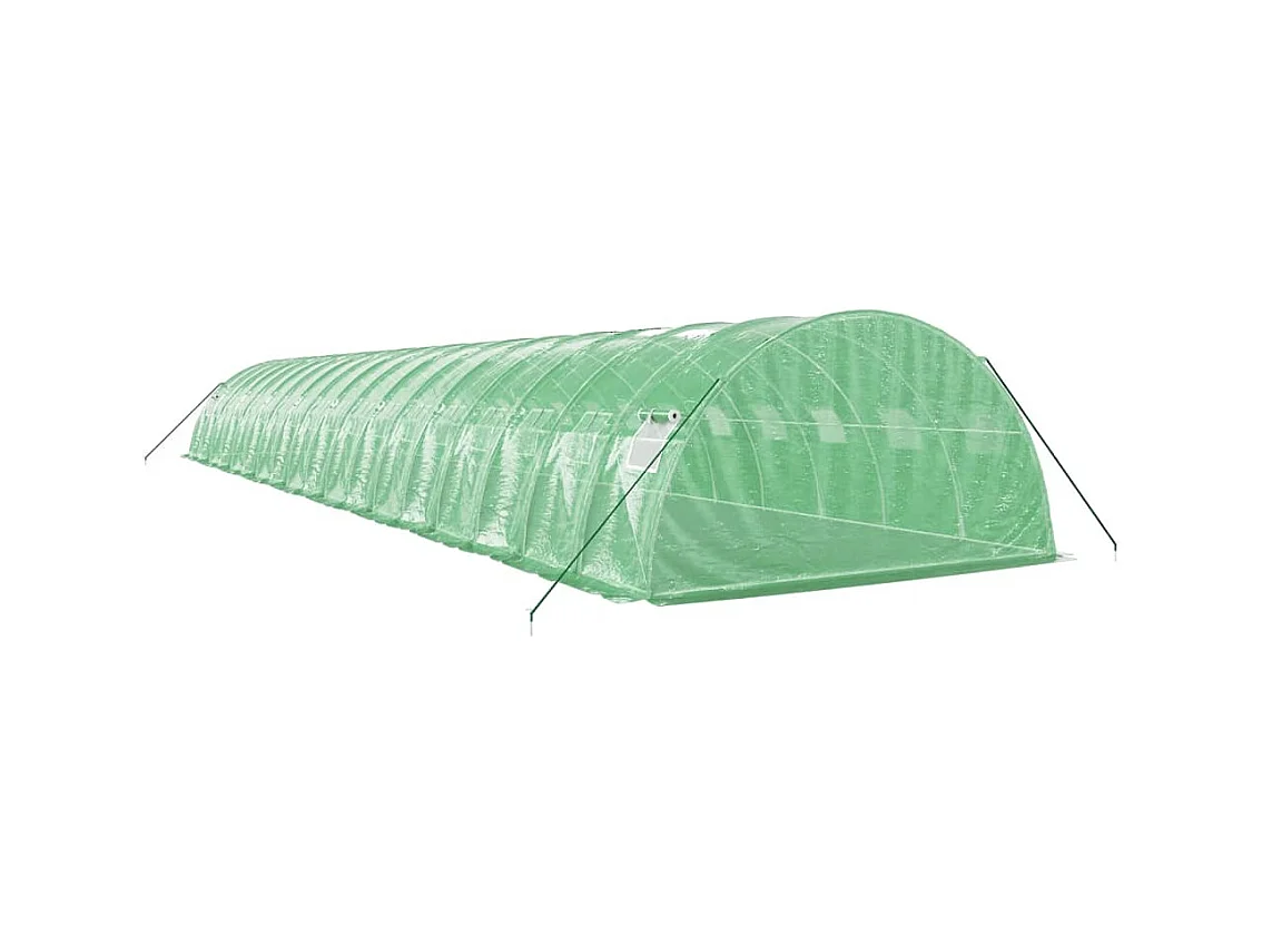 Serra tenda riparo piante fiori ortaggi con struttura in acciaio 72 m² 18 x 4 x 2 m verde 02_0044626
