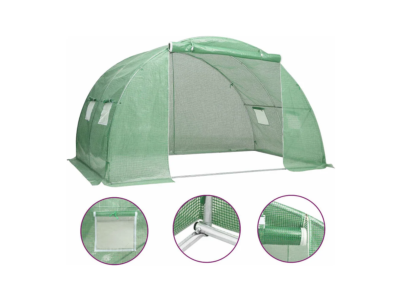 Serra tenda riparo piante fiori ortaggi 8 m² 2 x 4 x 2 m verde 02_0044455