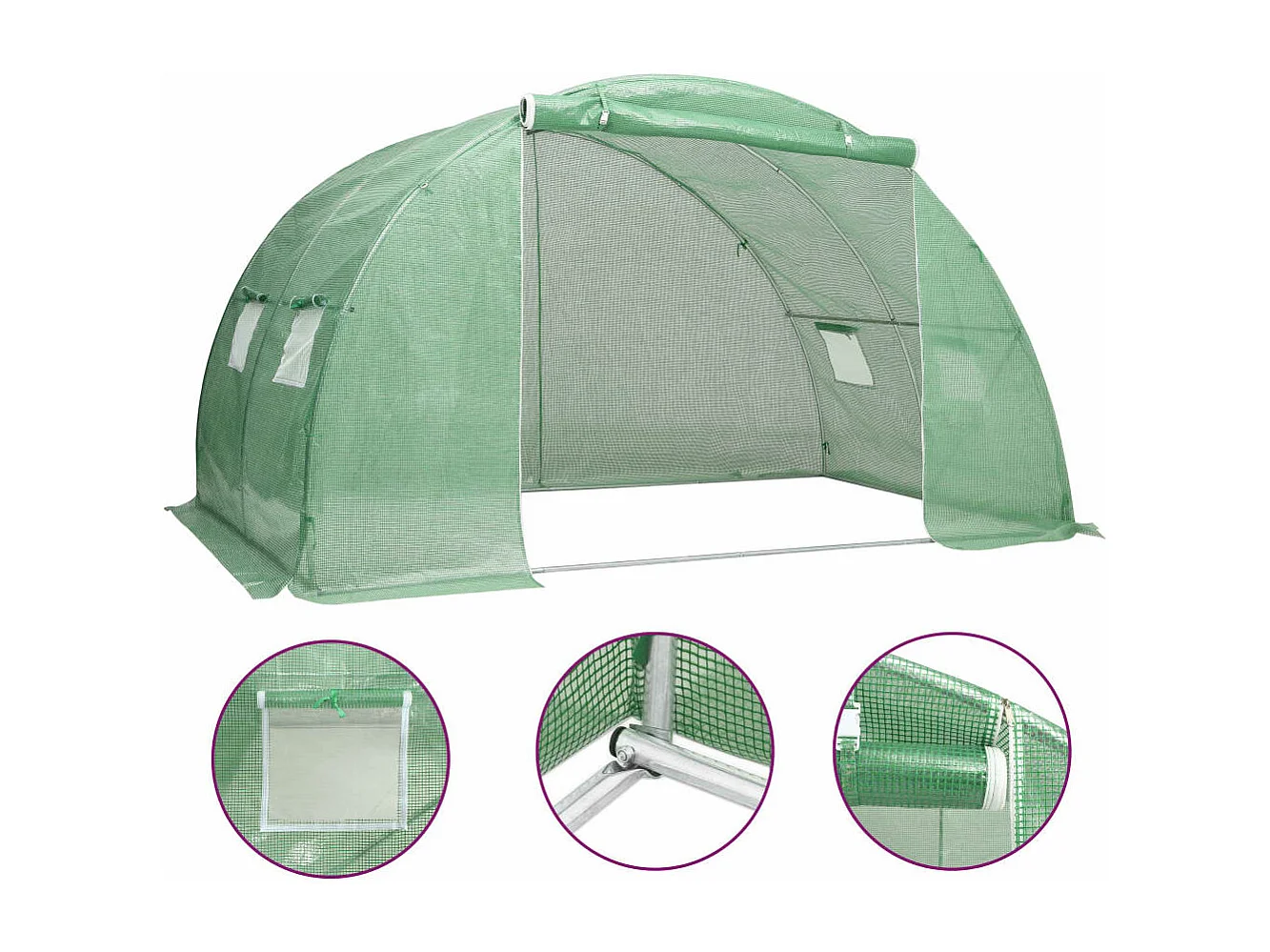 Estufa tenda abrigo planta flor hortaliças 8 m² 2 x 4 x 2 m verde 02_0044455