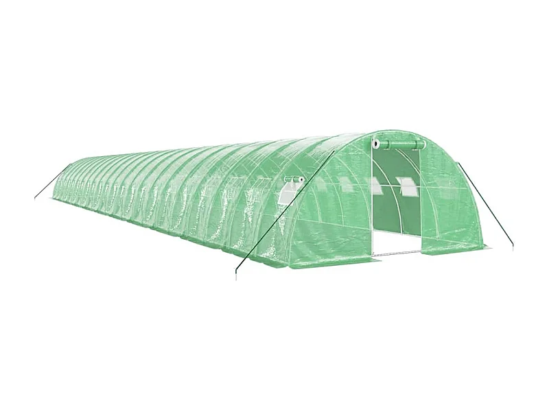 Serra tenda riparo piante fiori ortaggi con struttura in acciaio 88 m² 22 x 4 x 2 m verde 02_0044640