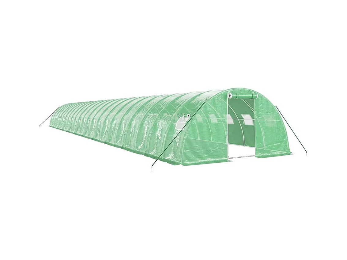 Serra tenda riparo piante fiori ortaggi con struttura in acciaio 88 m² 22 x 4 x 2 m verde 02_0044640