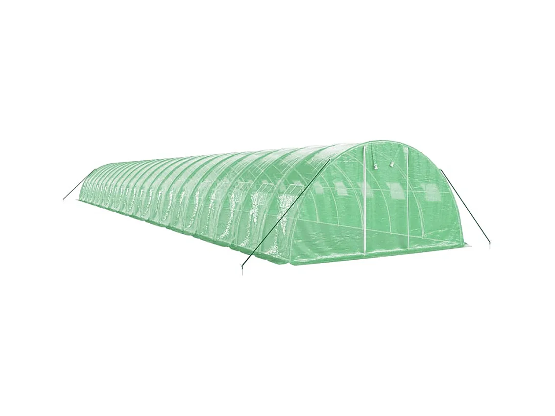 Serra tenda riparo piante fiori ortaggi con struttura in acciaio 88 m² 22 x 4 x 2 m verde 02_0044640