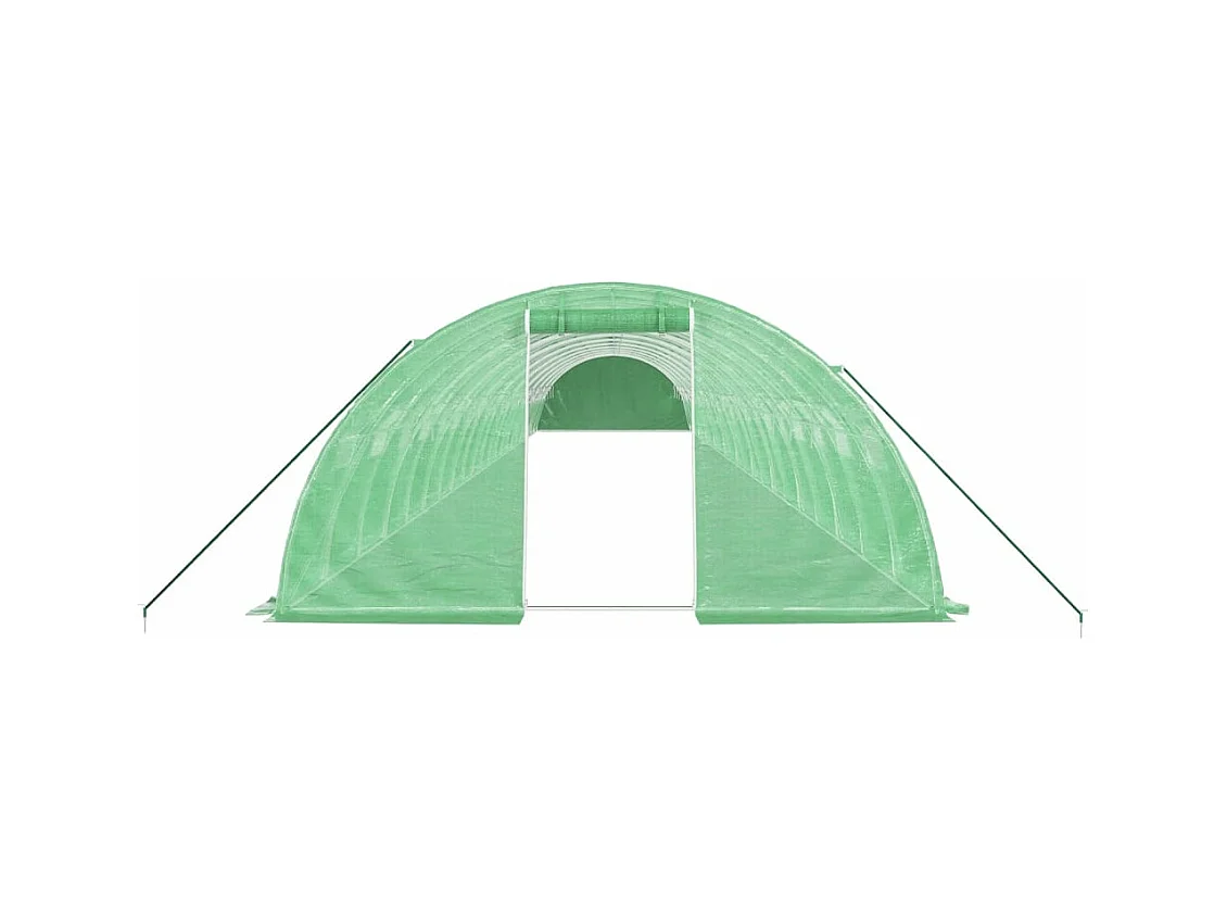 Serra tenda riparo piante fiori ortaggi con struttura in acciaio 88 m² 22 x 4 x 2 m verde 02_0044640