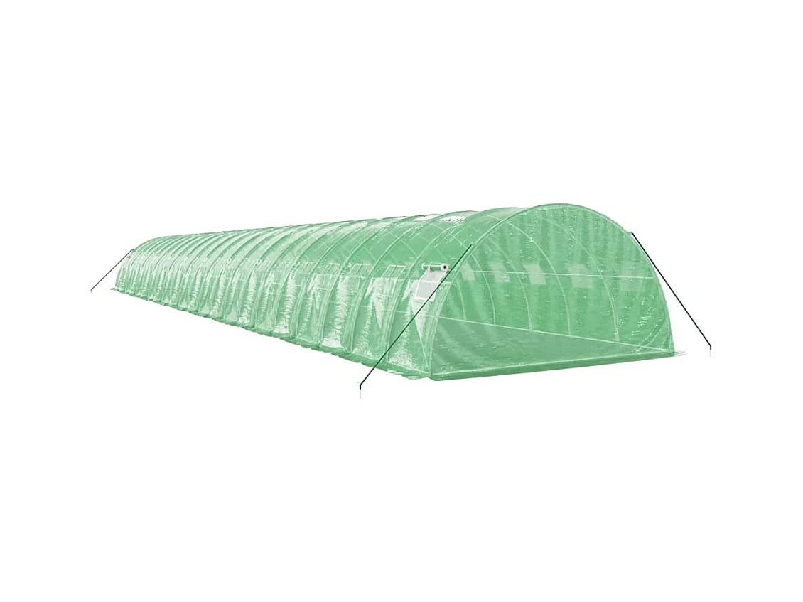 Serra tenda riparo piante fiori ortaggi con struttura in acciaio 88 m² 22 x 4 x 2 m verde 02_0044640