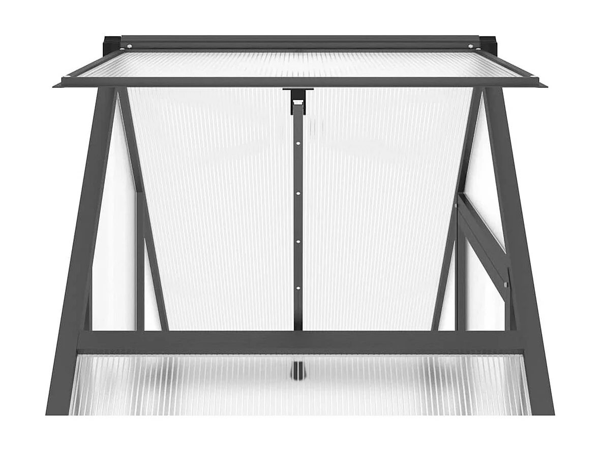 Serra tenda riparo piante fiori ortaggi con telaio di base 169 x 58 x 202 cm alluminio antracite 02_0044494