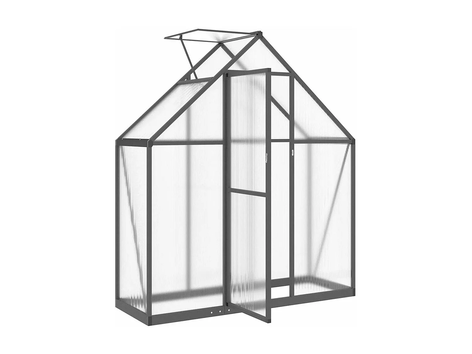 Tenda de estufa abrigo para plantas flores vegetais com estrutura de base 169 x 58 x 195 cm alumínio antracite 02_0044492