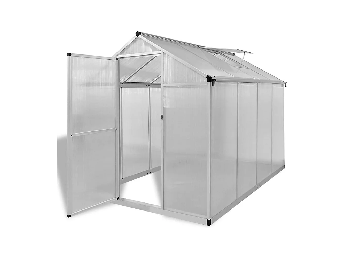 Serra tenda riparo piante fiori ortaggi rinforzata in alluminio con telaio di base 46 m² Trasparente 02_0044660