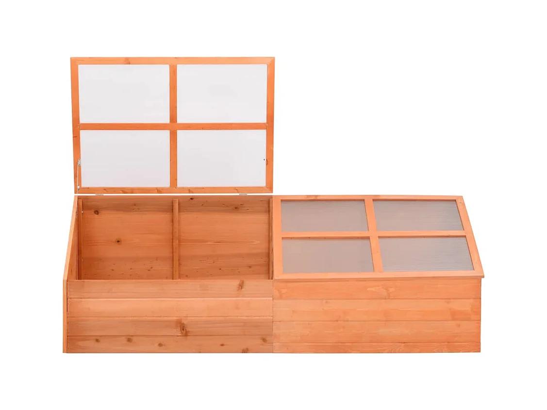 Invernadero de madera para plantas flores y verduras 180 x 57 x 62 cm color marrón 02_0044651