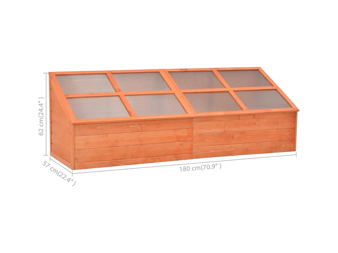 Invernadero de madera para plantas flores y verduras 180 x 57 x 62 cm color marrón 02_0044651