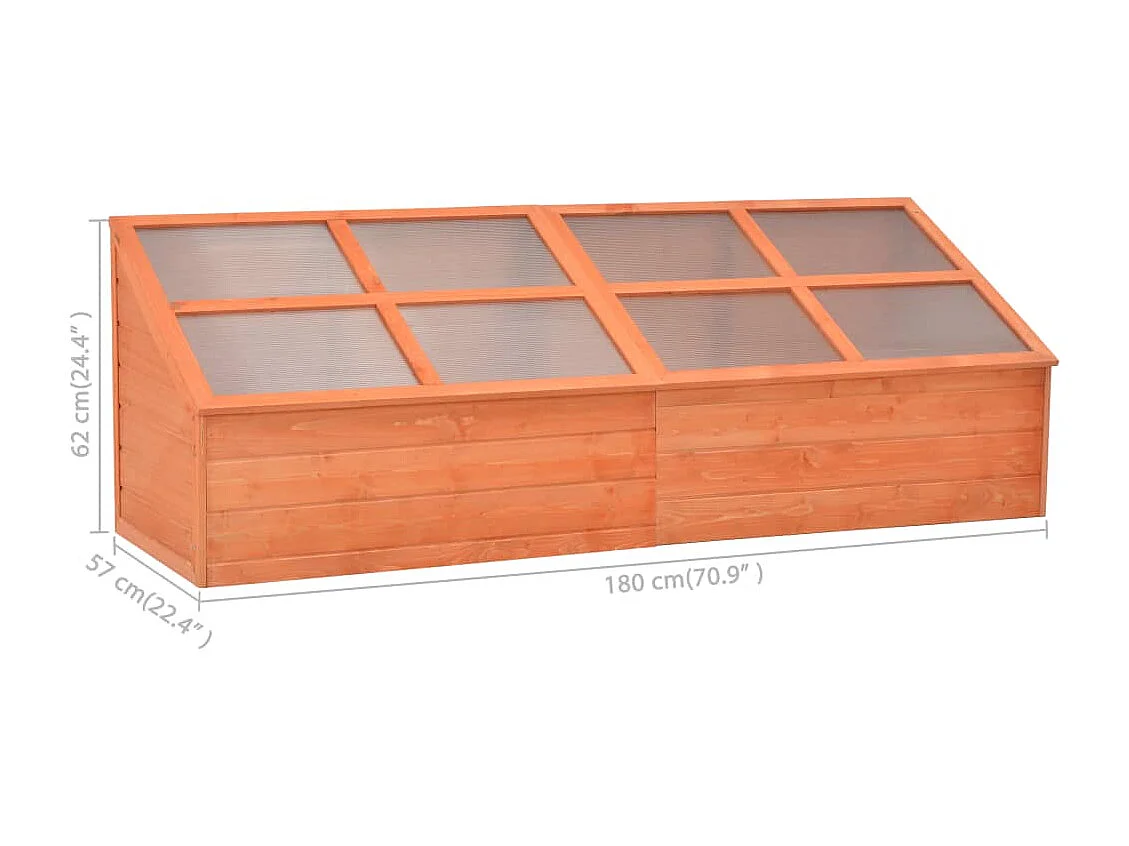 Serre tente abri plante bois marron 180 x 57 x 62 cm 02_0044651