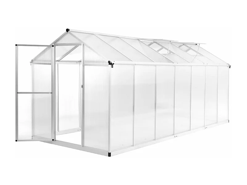 Serra tenda riparo piante fiori ortaggi alluminio 421 x 190 x 195 cm 156 m³ Trasparente 02_0044470