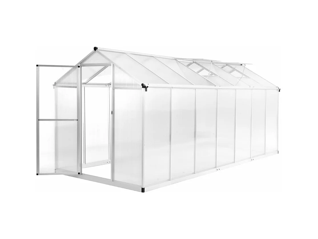 Serra tenda riparo piante fiori ortaggi alluminio 421 x 190 x 195 cm 156 m³ Trasparente 02_0044470