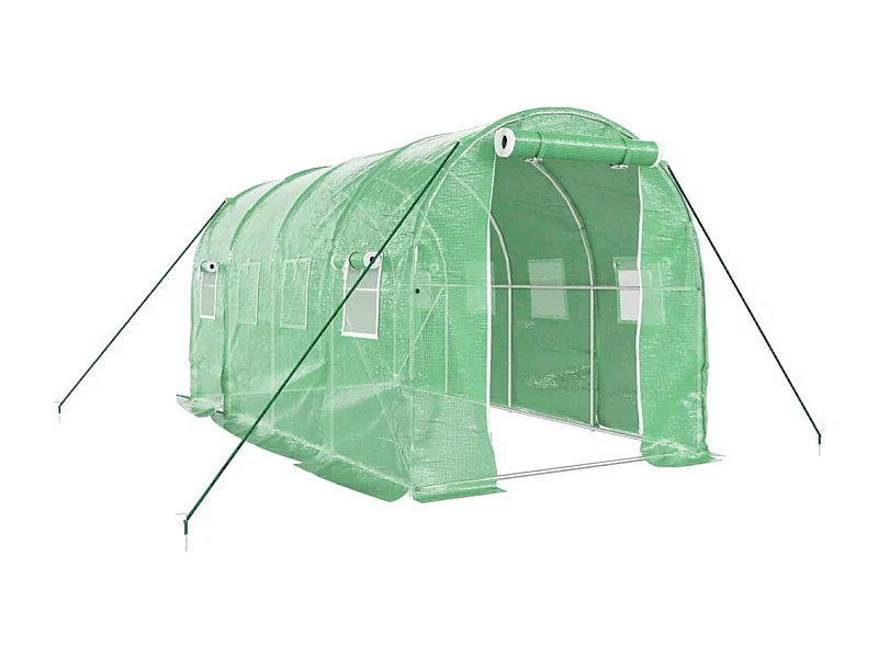 Serra tenda riparo piante fiori ortaggi con struttura in acciaio 8 m² 4 x 2 x 2 m verde 02_0044631