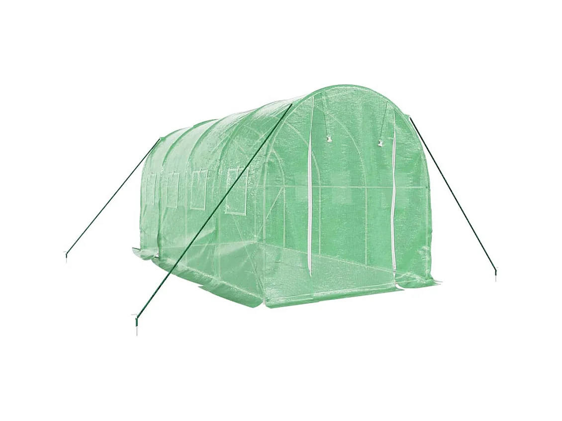 Serra tenda riparo piante fiori ortaggi con struttura in acciaio 8 m² 4 x 2 x 2 m verde 02_0044631