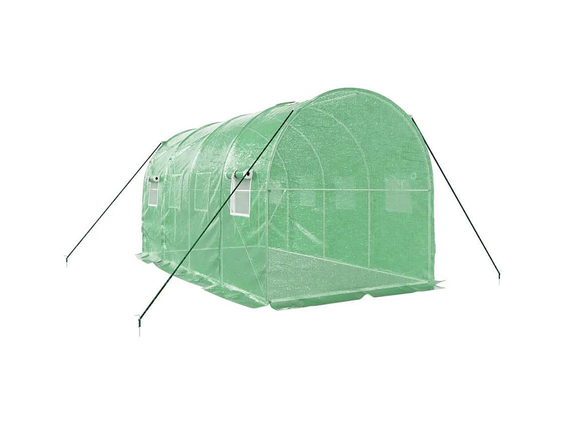Serra tenda riparo piante fiori ortaggi con struttura in acciaio 8 m² 4 x 2 x 2 m verde 02_0044631