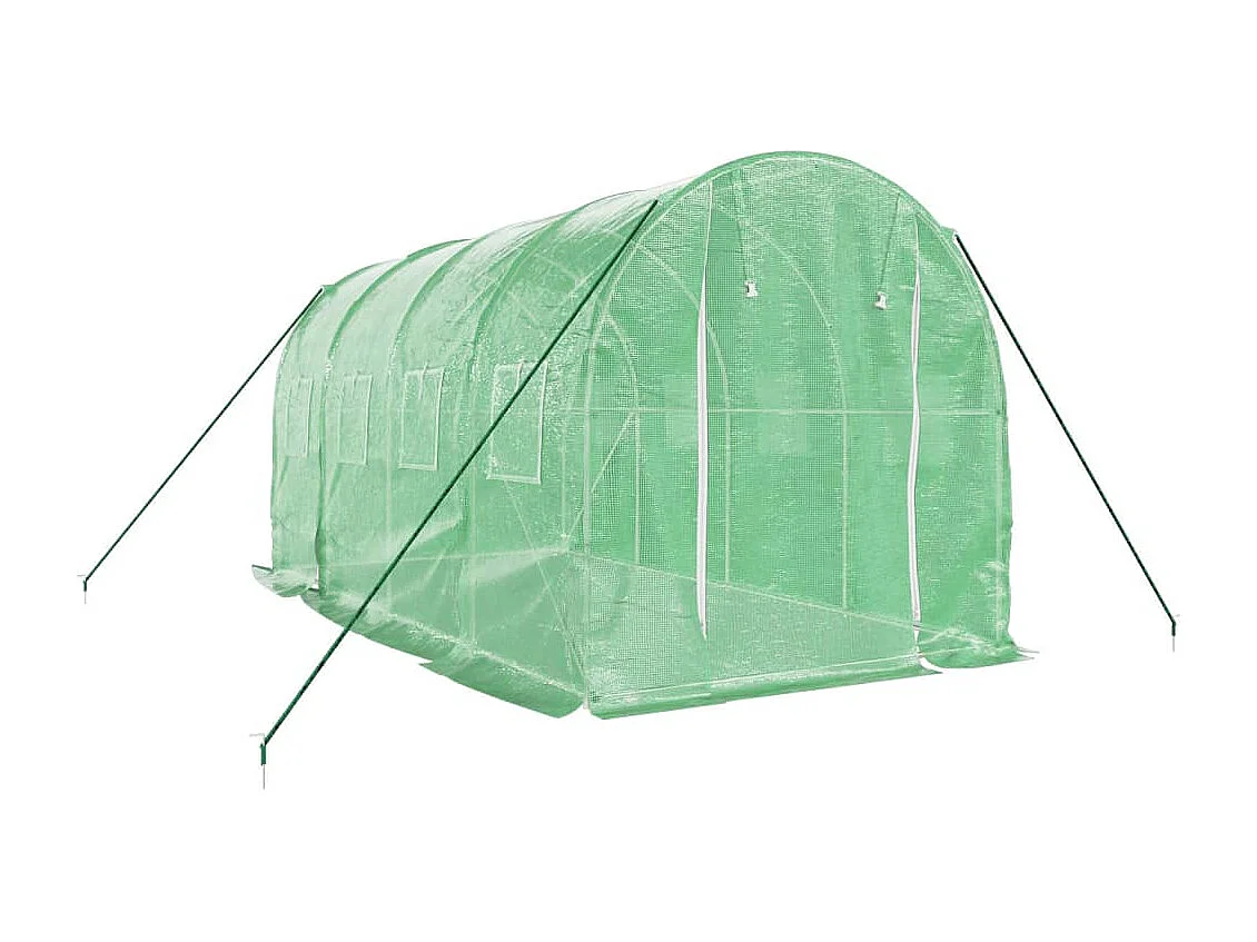 Tenda de estufa abrigo para plantas flores vegetais com estrutura de aço 8 m² 4 x 2 x 2 m verde 02_0044631