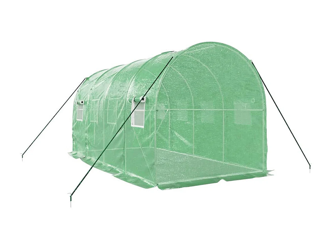 Tenda de estufa abrigo para plantas flores vegetais com estrutura de aço 8 m² 4 x 2 x 2 m verde 02_0044631