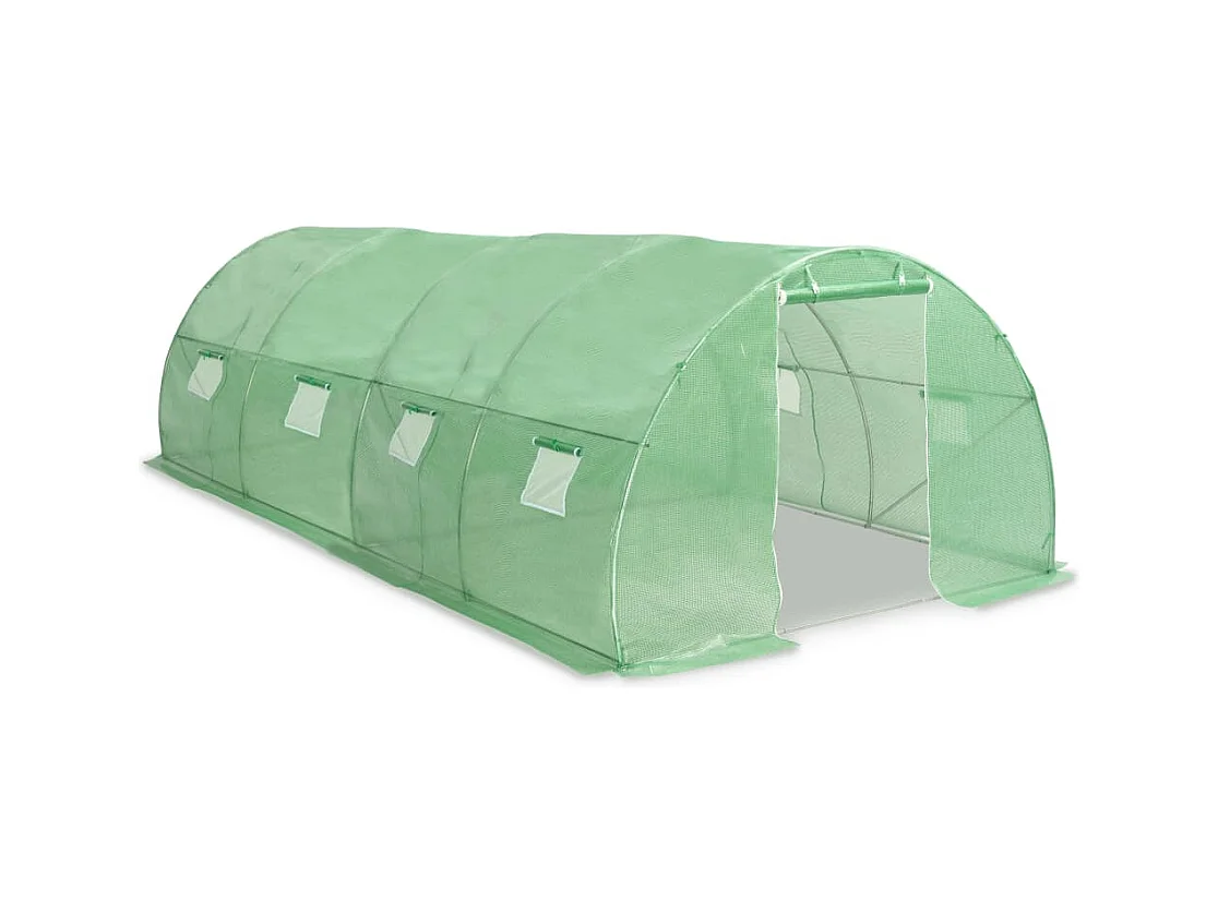 Serra tenda riparo piante fiori ortaggi 18 m² 600 x 300 x 200 cm verde 02_0044442