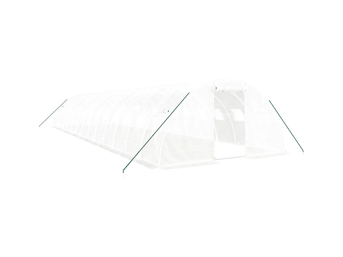 Serra tenda riparo piante fiori ortaggi con struttura in acciaio 56 m² 14 x 4 x 2 m bianco 02_0044607