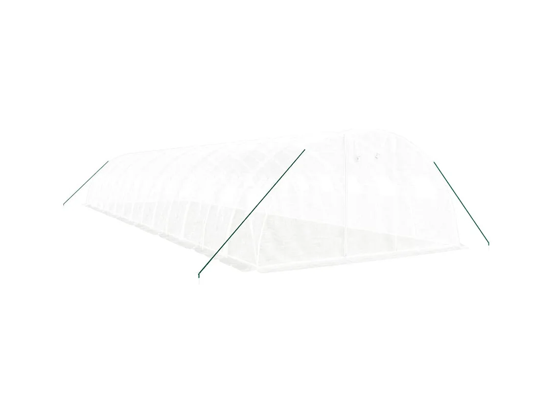 Serra tenda riparo piante fiori ortaggi con struttura in acciaio 56 m² 14 x 4 x 2 m bianco 02_0044607